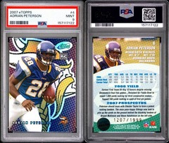 Topps 2007 eTopps Adrian Peterson RC #4 1306/1999 PSA 9 Vikings
