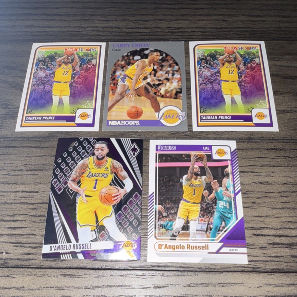 Panini NBA Hoops Donruss Los Angeles Lakers Prince Drew Russell 5 Card Lot