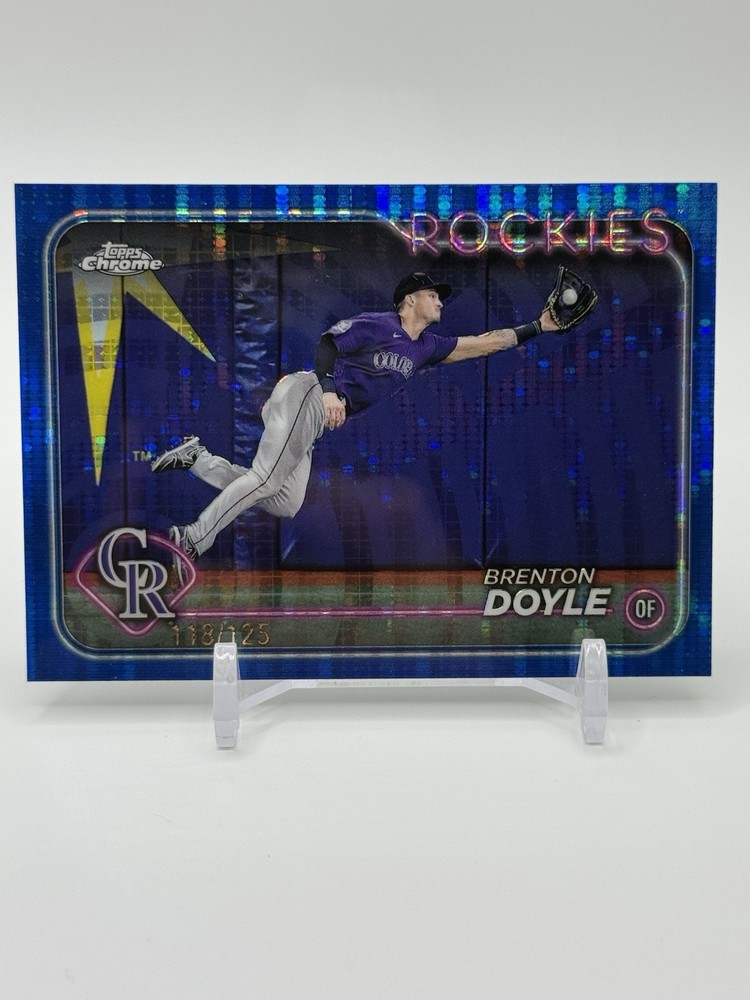 2024 Topps Chrome Brenton Doyle #139 Blue Pulsar Refractor 118/125 Rockies