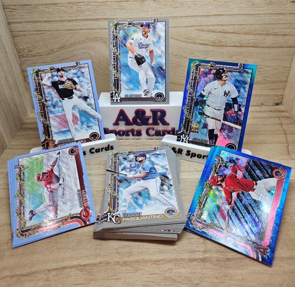 2025 Topps Holiday -Glitter, Blue Metallic , Light Blue Parallels – You Pick