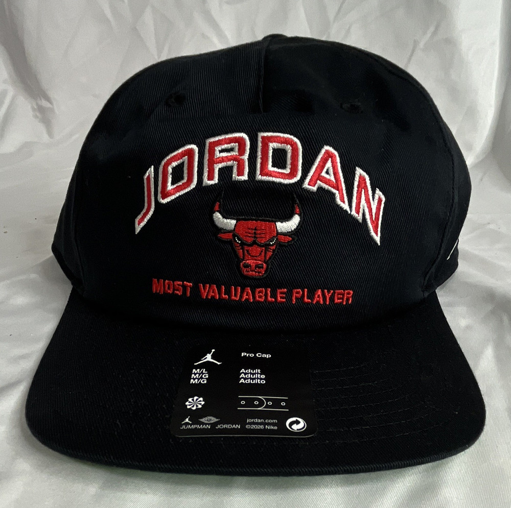 Jordan Chicago Bulls Michael Jordan MVP Black Hat Cap Unisex Adult M/L