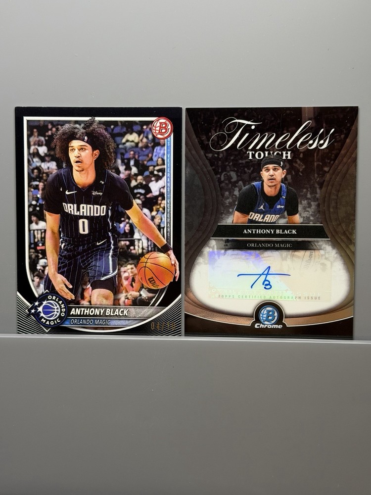 Anthony Black Auto Timeless Touch + Bowman Chrome Gold /10 2 Card Lot Magic