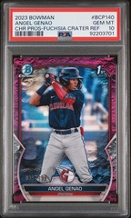 2023 Bowman Chrome Angel Genao 1st Fuchsia Crater Refractor /199 PSA 10