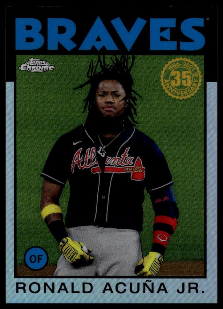 2021 Topps Chrome #86BC-3 Ronald Acuña Jr. 1986 Topps Baseball 35th Anniversary