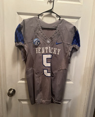 Nike Kentucky Wildcats #5 Gray Blue 42 College Football Jersey *Team Issued*