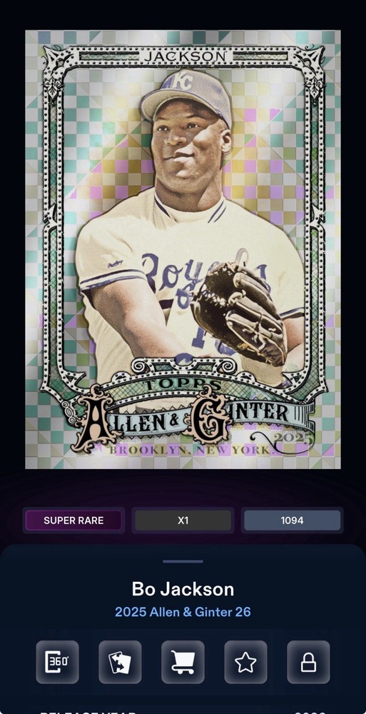 DIGITAL TOPPS BUNT 26 Bo Jackson ALLEN & GINTER SUPER RARE X-FRACTOR Read