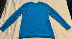 Carolina Panthers Long Sleeve T Shirt Teal Blue Black and White Letters Size L