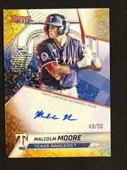 2025 Bowman&rsquo;s Best Malcolm Moore Auto Gold Mini Diamond Refractor #48/50 Rangers
