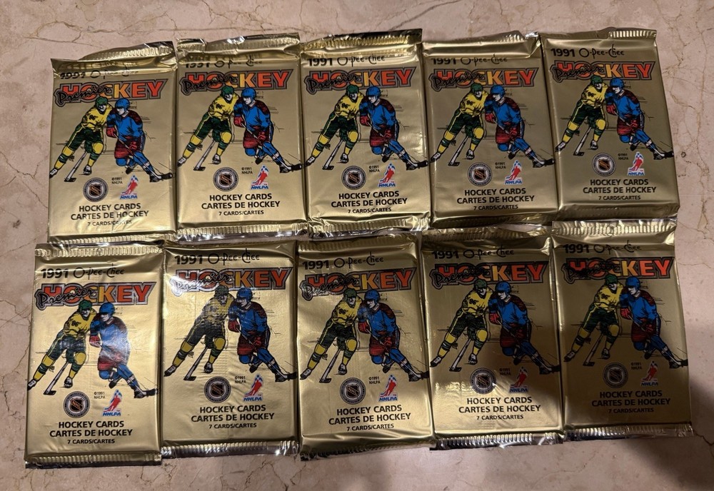 1990-91 O-Pee-Chee Premier Hockey Sealed Packs Lot 10 Jaromir Jagr Rookie Card