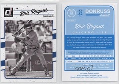 2017 Panini Donruss Variation Cyan Back Kris Bryant (Black and White Photo) 1s3