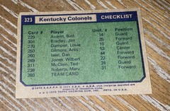 Kentucky Colonels Team Card 1975-76 #323 No Creases