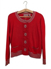VTG 90’s Ohio State Buckeyes OSU Cardigan Sweater Red Gray Cottagecore Rare XL