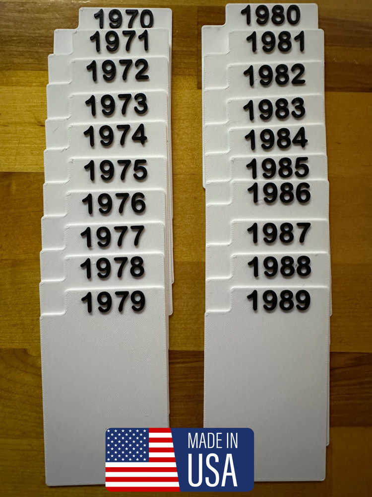 (20) Sports Trading Card Dividers YEARS 1970 – 1989 | MADE IN USA | Baseball