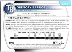 2025 Bowman #BCP-7 Gregory Barrios Chrome Prospects Reptilian Refractor