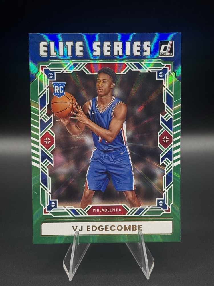 2025-26 Donruss Basketball Holo Green Laser Elite Series Insert VJ Edgecombe