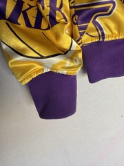 ProStandard Los Angeles Lakers Satin Jacket Mens Small Purple Square Lining NBA