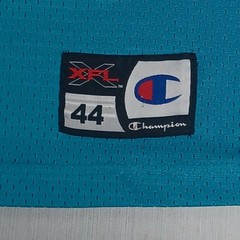 Vintage Champion XFL Memphis Maniax Jersey Mens 44 Large Teal Y2K