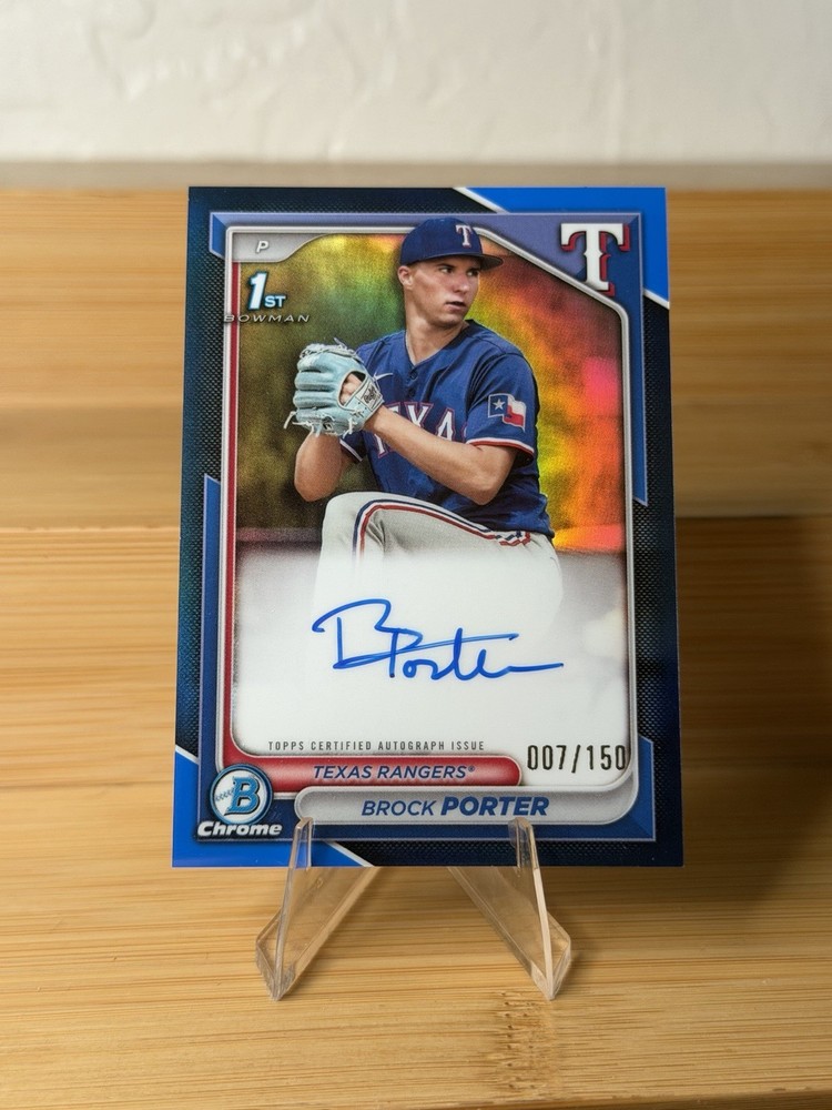 2024 Bowman – Chrome Prospect Autographs Brock Porter #CPA-BP Blue Refractor…