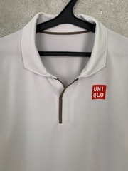 ROGER FEDERER 2019 WIMBLEDON UNIQLO RF TENNIS POLO T-SHIRT SIZE L