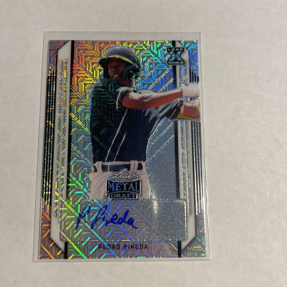 2021 Leaf Metal Draft Pedro Pineda Prismatic Silver Auto #BA-PP1