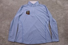 Rhoback Shirt Womens Large 2024 NCAA Final Four Phoenix Quarter Zip Blue Stripe