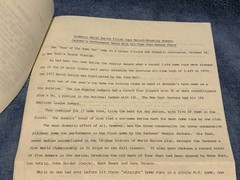 1977 Baseball Commissioner’s Office Press Release World Series Reggie Jackson