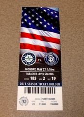 Nick Franklin MLB DEBUT 5/27/2013 Seattle Mariners Full Ticket Harang CG 4Hitter
