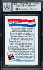 John Stockton Auto 1991-92 Hoops Card 584 1992 USA Dream Team Auto GM 10 Beckett