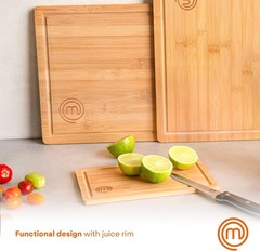 MasterChef Bamboo Cutting Boards for Kitchen, 15.8&Prime;L x 11&Prime;W, Natural Wood