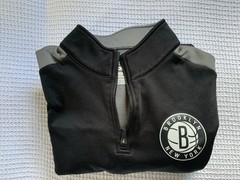 Brooklyn Nets Fanatics Branded Men’s Size Large 3/4 Zip Pullover Black and Grey