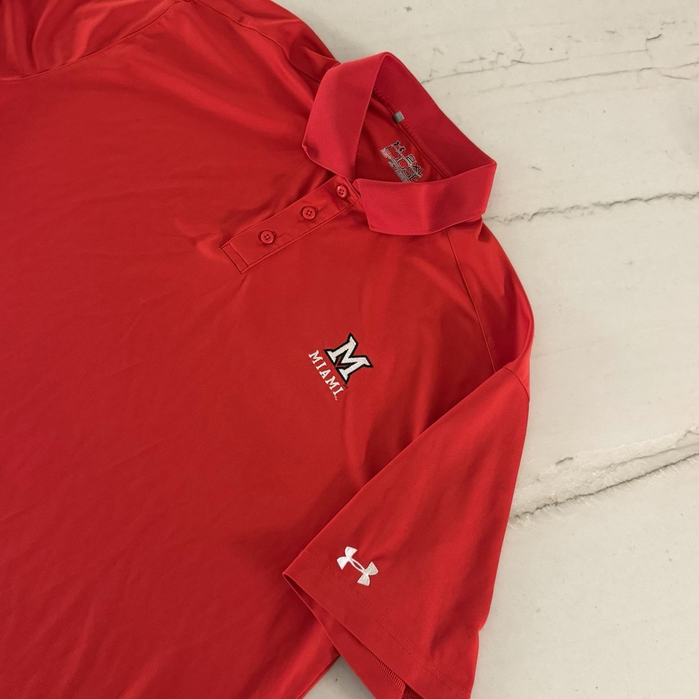 Under Armour HeatGear Polo Mens 2XL Loose Red Miami University Redhawks