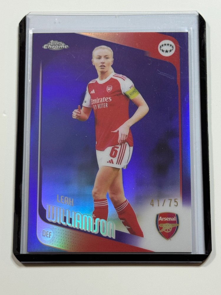 2025-26 Topps Chrome Women&rsquo;s UWCL True Purple #4 Leah Williamson 41/75