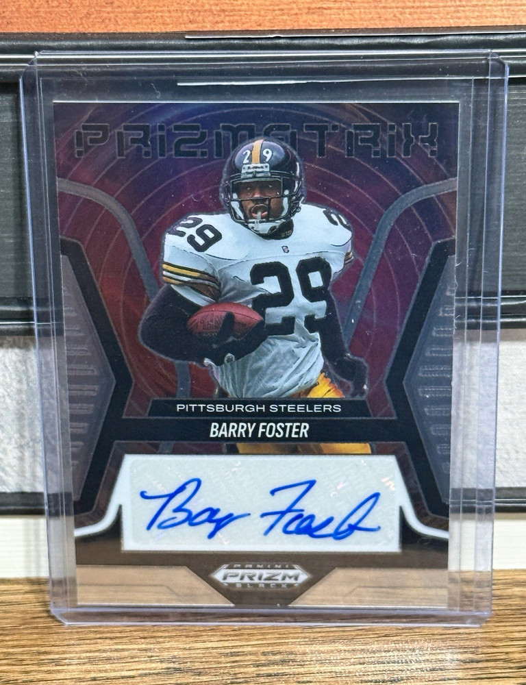 Panini 2025 Prizm Black Prizmatrix Signatures Barry Foster Auto PS-BFR Steelers