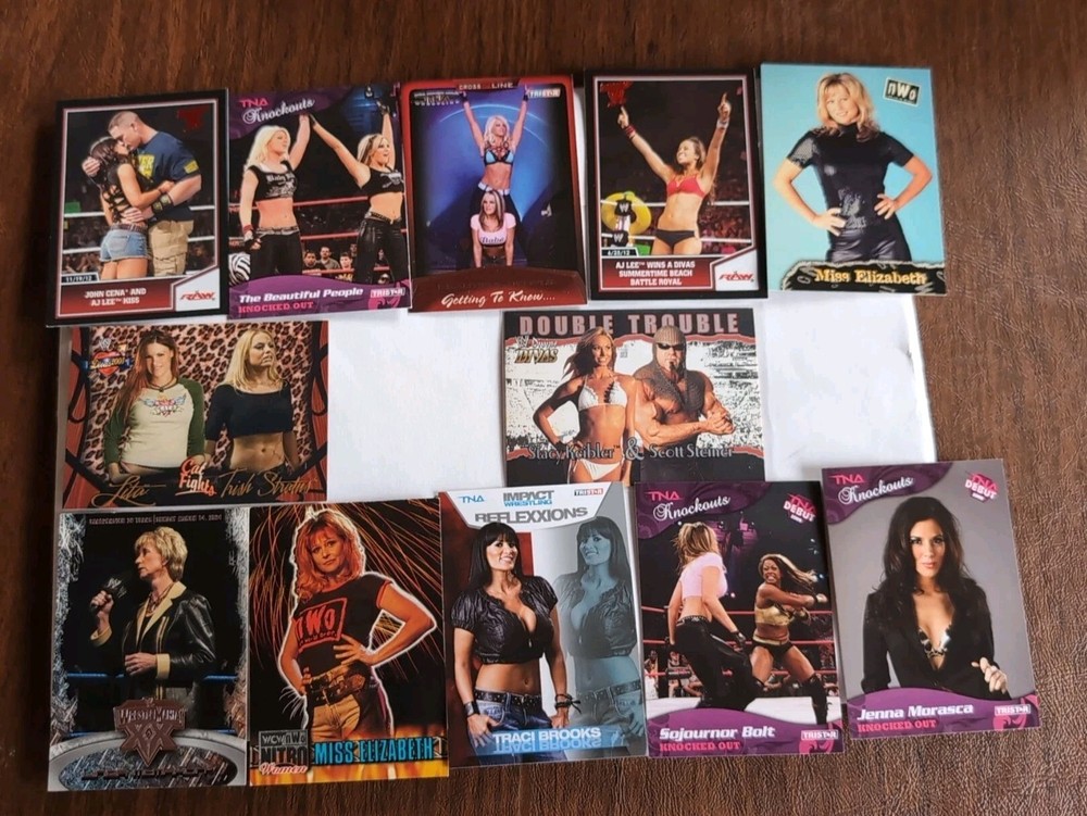 WWE Stephanie McMahon, Miss Elizabeth Lita, Stacy, Brooks Trading Card LOT Of 12