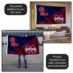 Ole Miss vs Mississippi State House Divided 3×5 Flag Banner