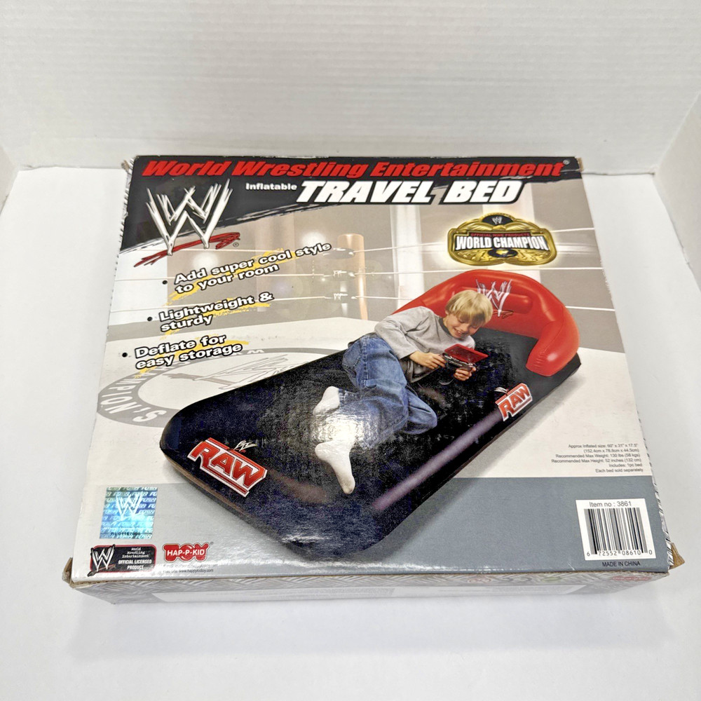 Extremely Rare World Wrestling Entertainment WWE Raw Inflatable Travel Bed Read