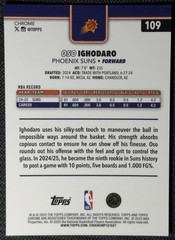 2025-26 Topps Chrome Blue X-Fractor Oso Ighodaro #109 Phoenix Suns