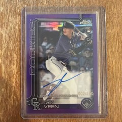 2025 Topps Chrome Zac Veen /250 True Purple AUTO Color Match RC – Rockies