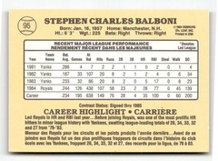 1985 Leaf #95 Steve Balboni Kansas City Royals