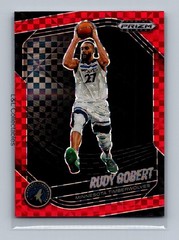 2024-25 Panini Prizm Black #30 Rudy Gobert Red Power Prizms #/75