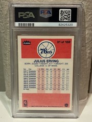 1986-87 Fleer Julius Erving #31 Philadelphia 76ers PSA 6