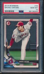 PSA 10 SHOHEI OHTANI/OTANI 2018 BOWMAN #49 ANGELS ROOKIE RC GEM MINT QUANTITY