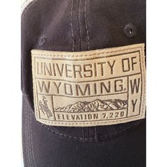 University Of Wyoming Cowboys Leather Patch Vented Netting Champion Hat