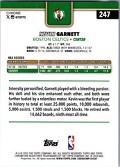 Kevin Garnett 2025-26 Topps Chrome Blue X-Fractor #247 Boston Celtics Legends