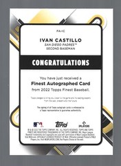 Ivan Castillo AUTOGRAPH RC San Diego Padres 2022 Topps Finest AUTO Baseball Card