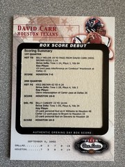 2002 Fleer Box Score William Green Box Score Debut Rookie Card /2002 #5BSD