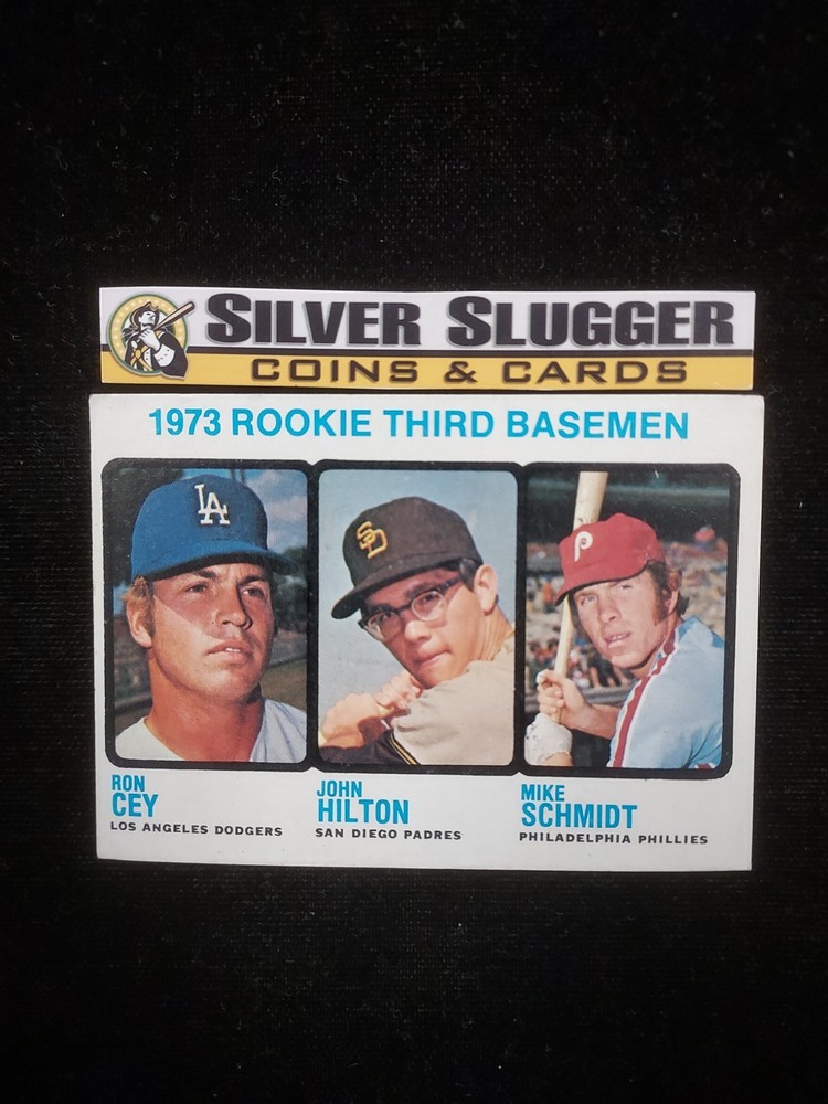 1973 Mike Schmidt/ Ron Cey/ Hilton Topps Baseball #615 RC Rookie Card Vintage