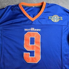 The Waterboy Bobby Boucher Jersey Mens 2XL Blue Orange #9 Football Bourbon Bowl