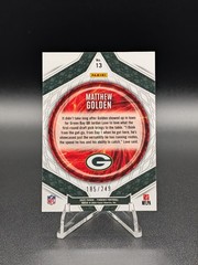 2025 Panini Phoenix Football Matthew Golden #13 Paragon Red Parallel RC Packers