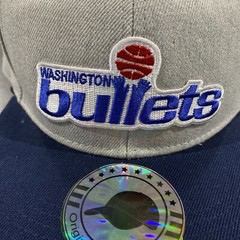 Washington Bullets 1978 Throwback Logo Heather Gray / Blue Snapback Hat Cap NEW